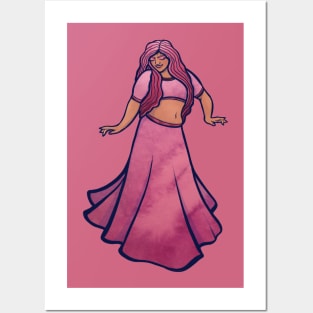 Pink belly dancer Posters and Art